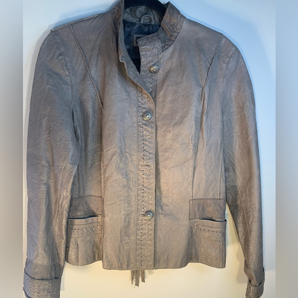 Streetwear Vintage women’s Wilsons Leather Taupe Blazer size L